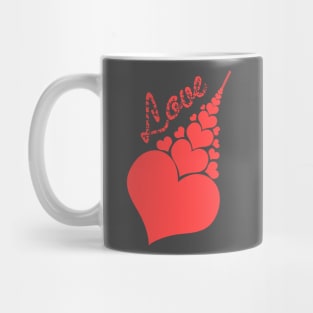 Trailing shooting love hearts arrow stream Mug